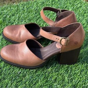 Born Haida Mary Jane Brown Leather Women's Heels Size 7.5
